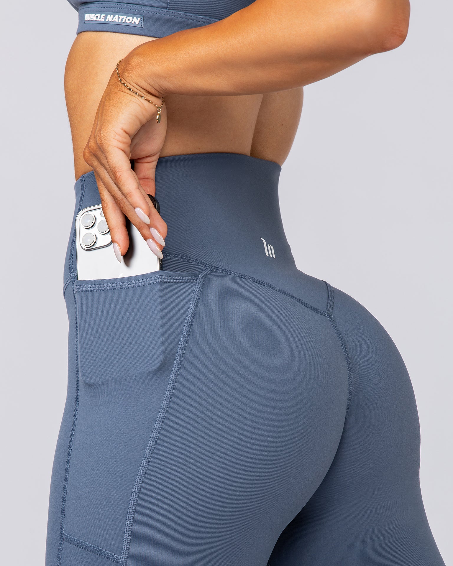 Agility Pocket Ankle Length Leggings - Arctic-Leggings-XXS-092406ARCTIC-XXS-MNAPPRL40329-4-Muscle Nation