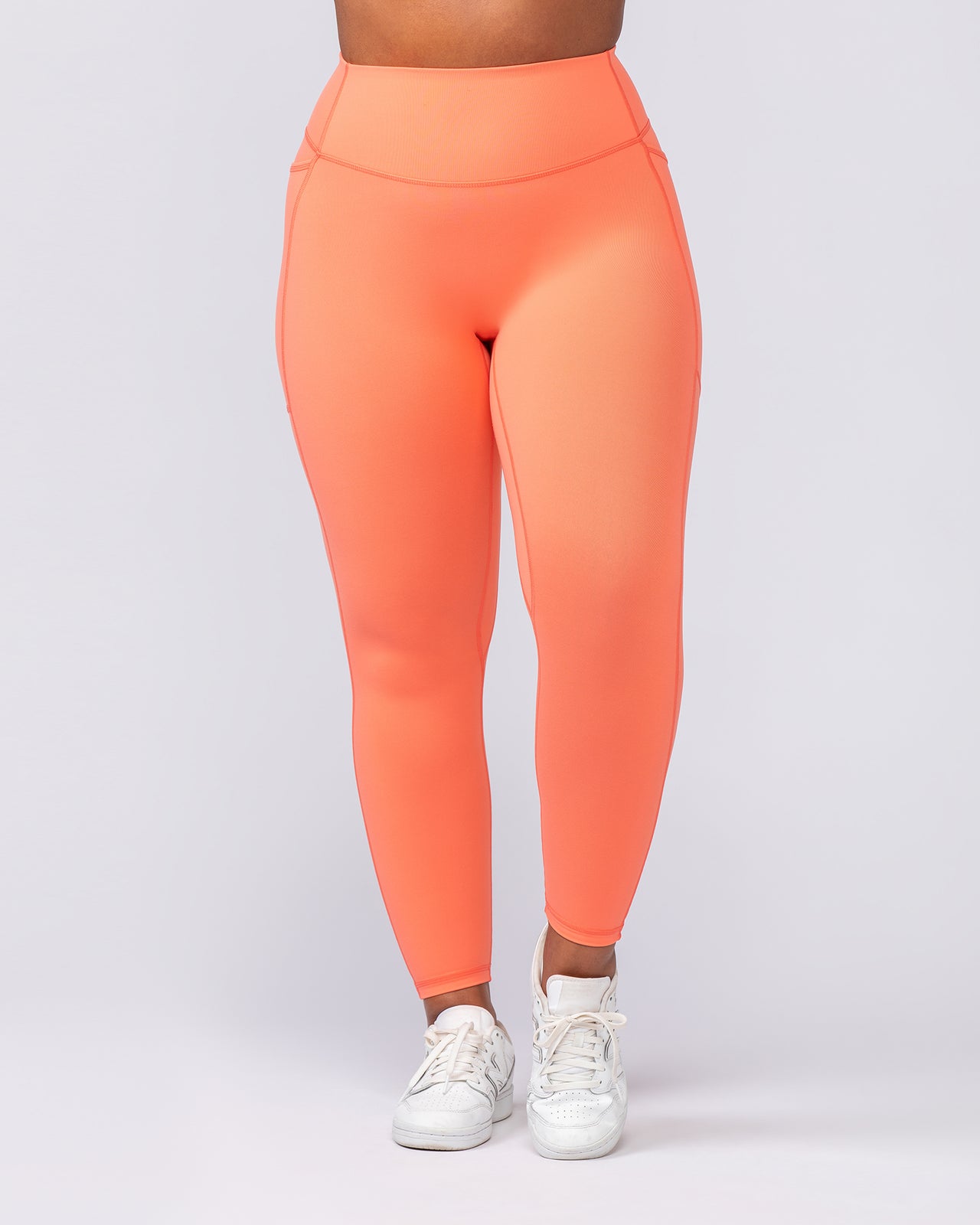 Agility Pocket Ankle Length Leggings - Hot Coral-Leggings-XXS-092406HTCORL-XXS-MNAPPRL40320-3-Muscle Nation