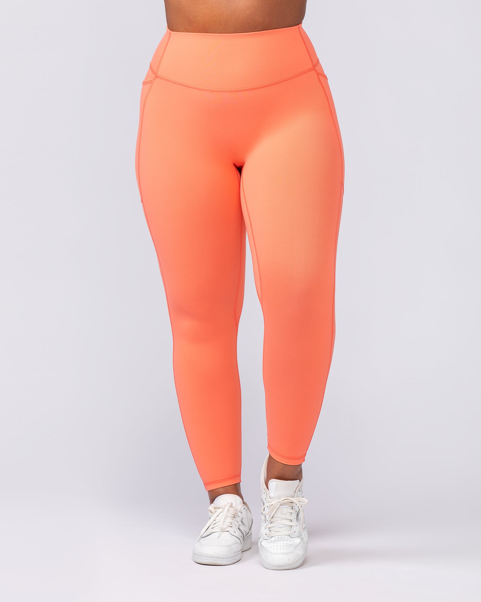 Agility Pocket Ankle Length Leggings - Hot Coral