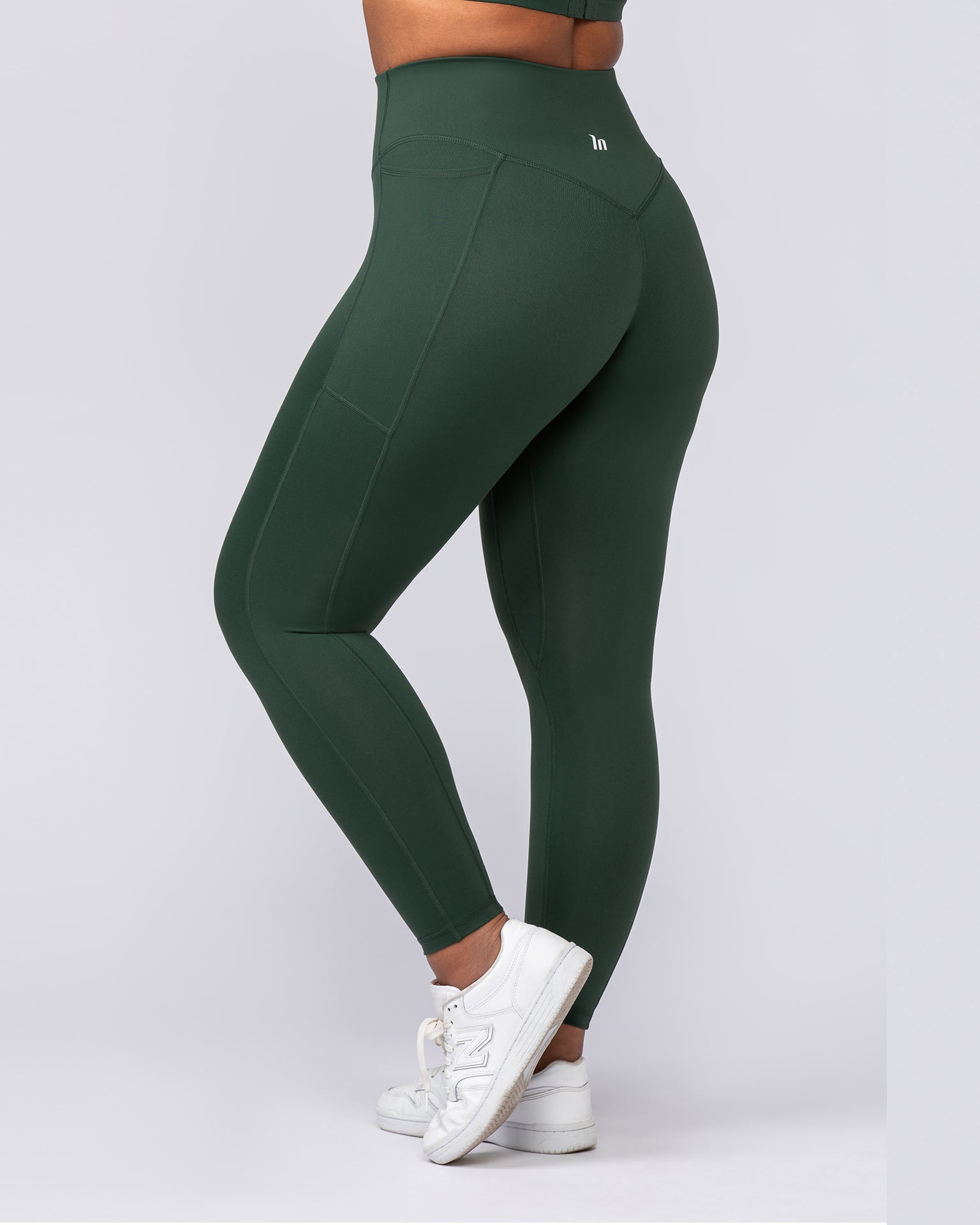 Agility Pocket Ankle Length Leggings - Forest Green-Leggings-XXS-092406FRSGRN-XXS-MNAPPRL40338-4-Muscle Nation