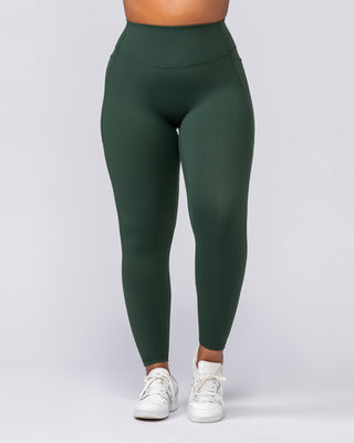 Agility Pocket Ankle Length Leggings - Forest Green-Leggings-XXS-092406FRSGRN-XXS-MNAPPRL40338-2-Muscle Nation