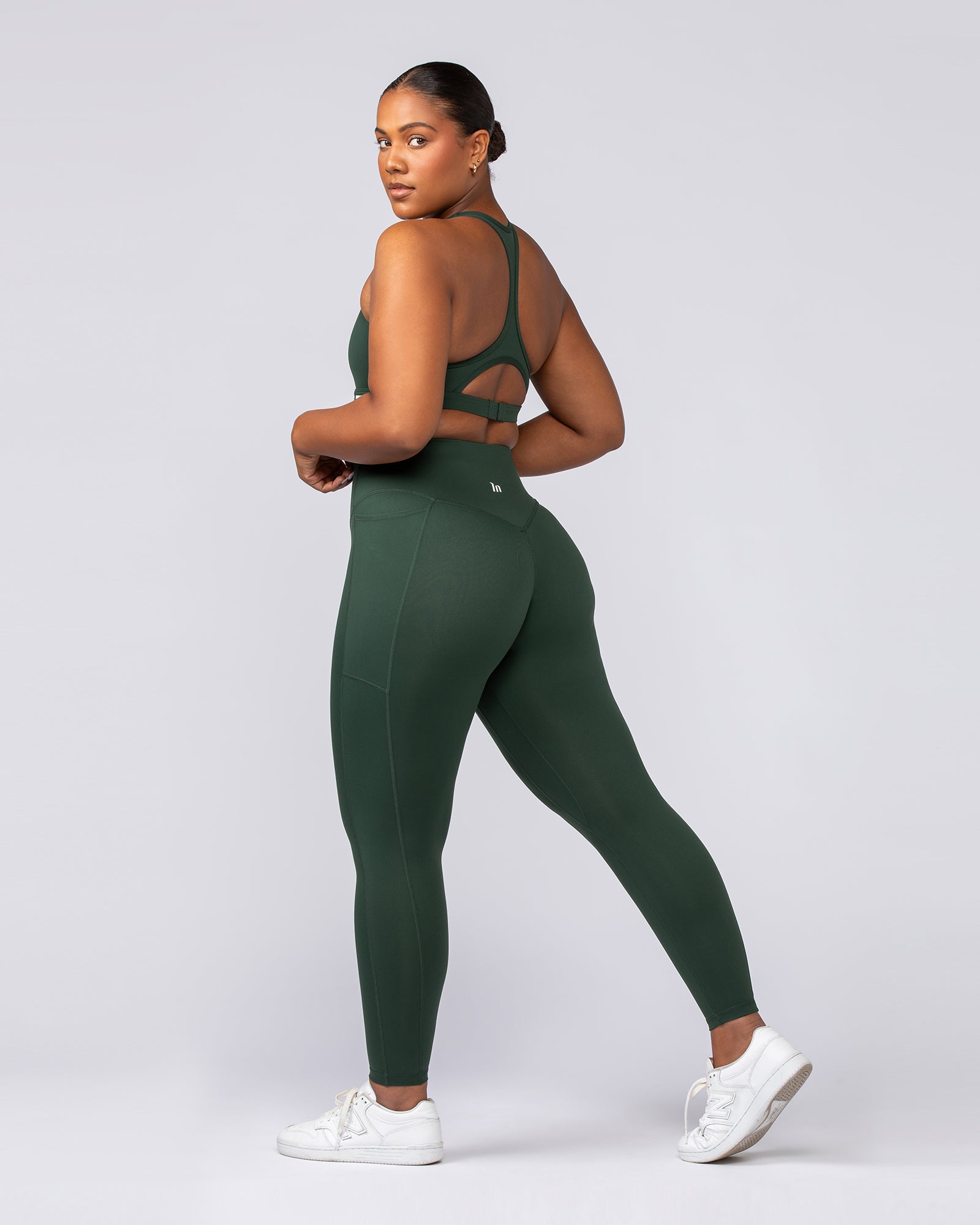 Agility Pocket Ankle Length Leggings - Forest Green