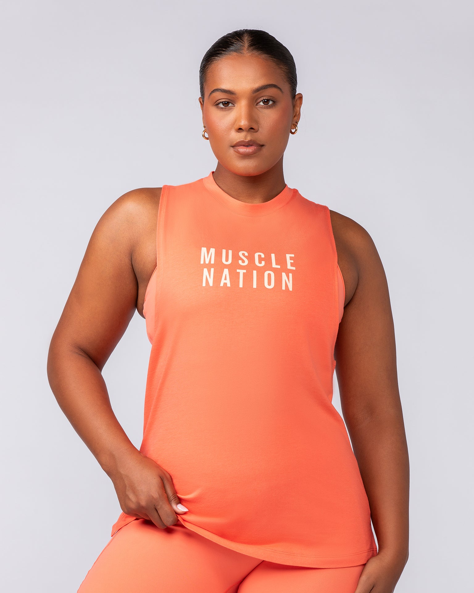 Essential Training Tank - Hot Coral-Singlets & Tanks-XXS-092407HTCORL-XXS-MNAPPRL40365-1-Muscle Nation