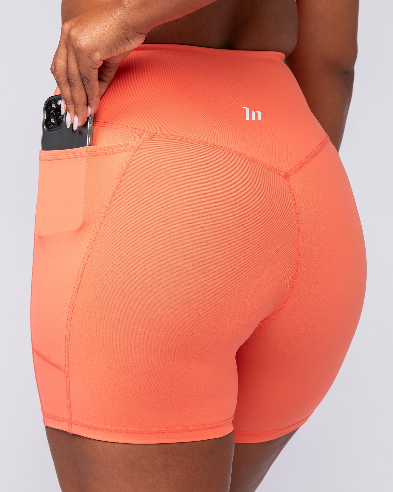 Agility Pocket Bike Shorts - Hot Coral