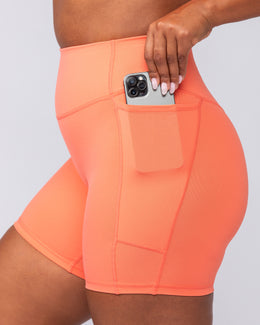 Agility Pocket Bike Shorts - Hot Coral