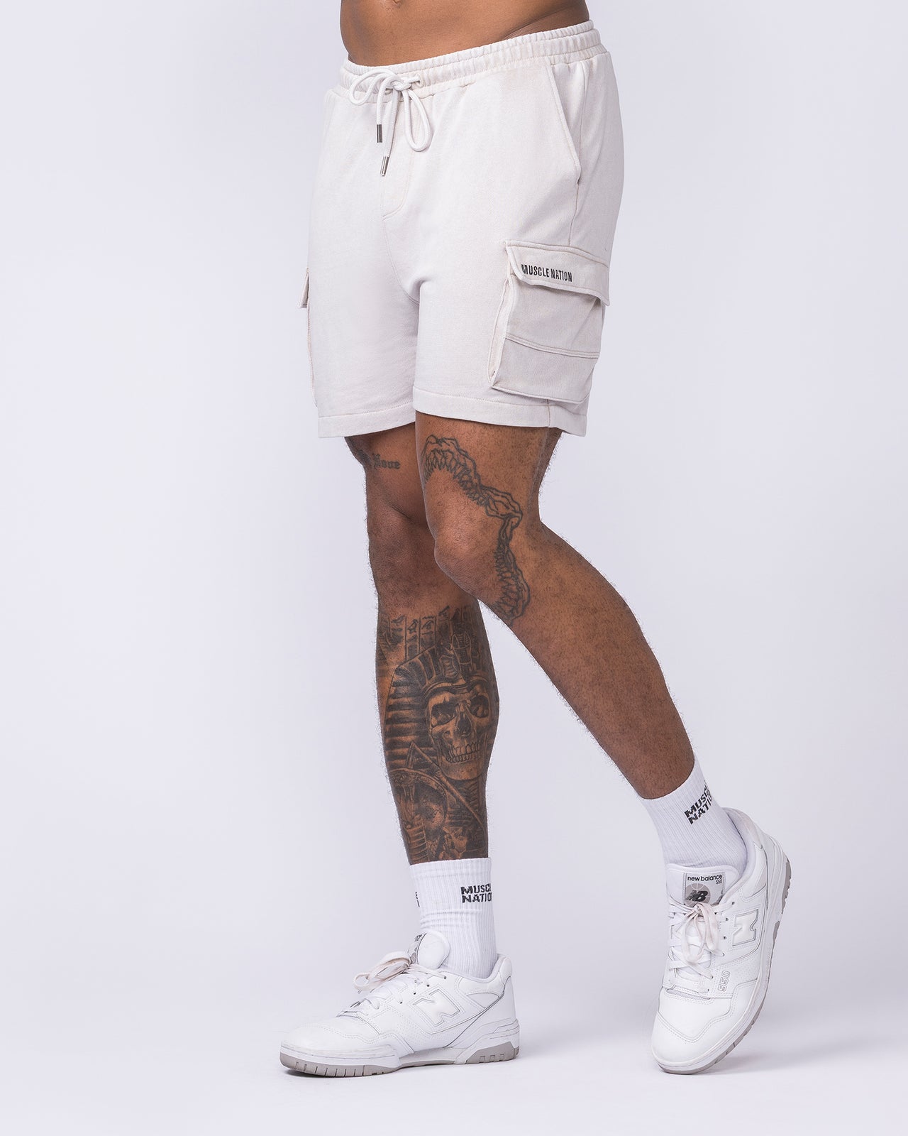 Weekender Vintage Cargo 5" Shorts - Washed Cream-Shorts-S-022619WSHCRM-S-MNAPPRL48656-4-Muscle Nation