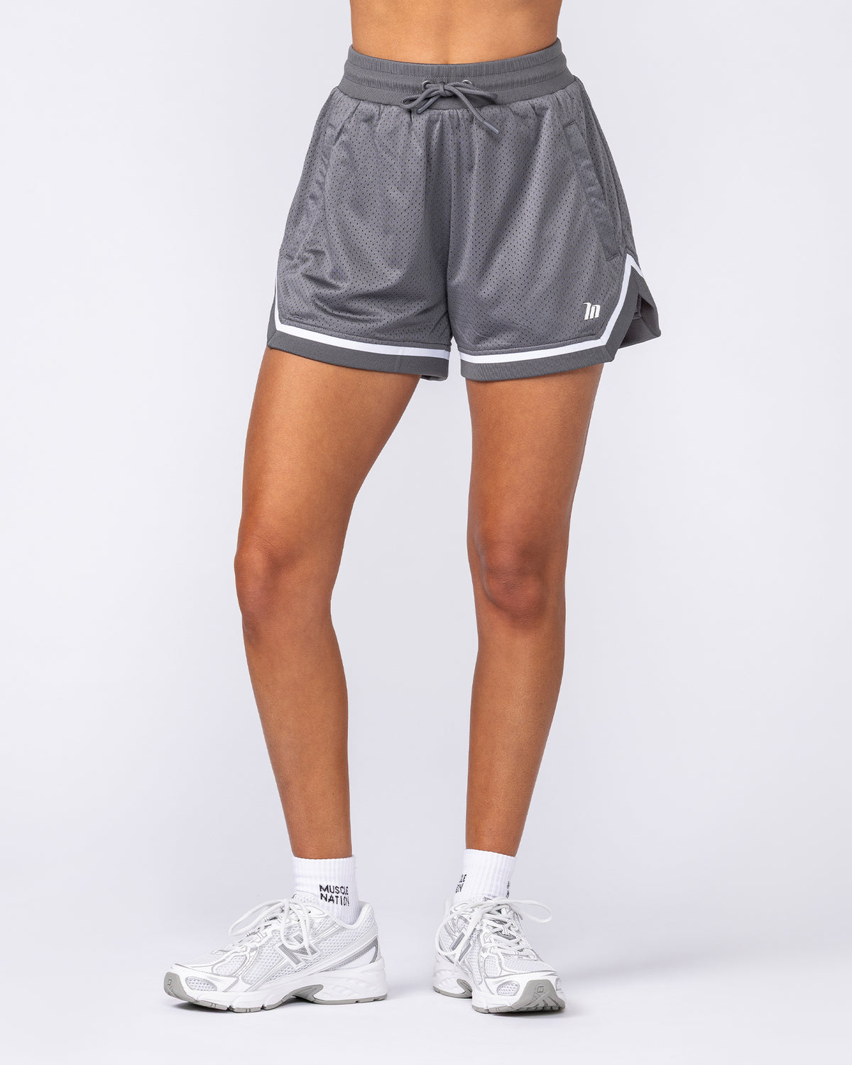 Womens 3" Basketball Shorts - Shadow Grey