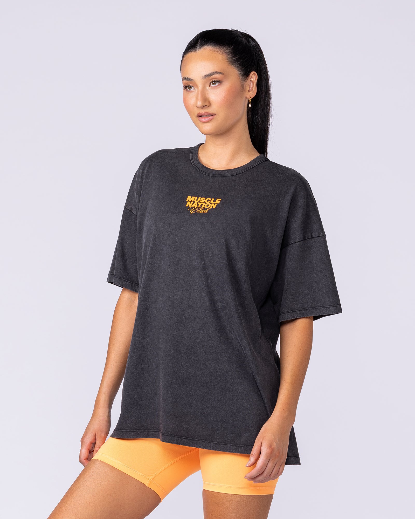 Womens Neon Iris Oversized Vintage Tee - Washed Black-T-Shirts-XXS-1125225WSHBLK-XXS-MNAPPRL45282-4-Muscle Nation