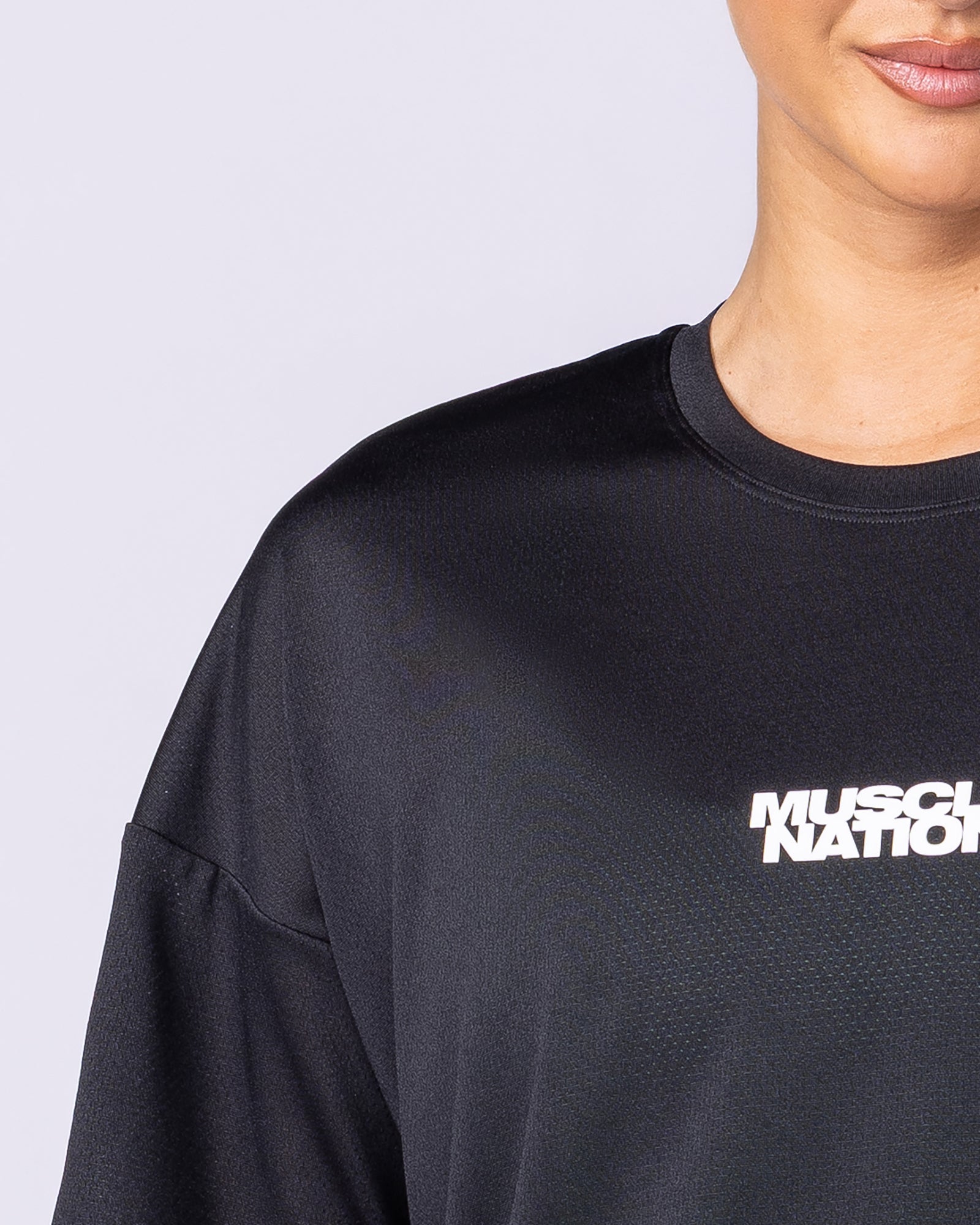 Womens Relaxed Training Tee - Black-T-Shirts-XXS-1124206BLK-XXS-MNAPPRL34495-2-Muscle Nation