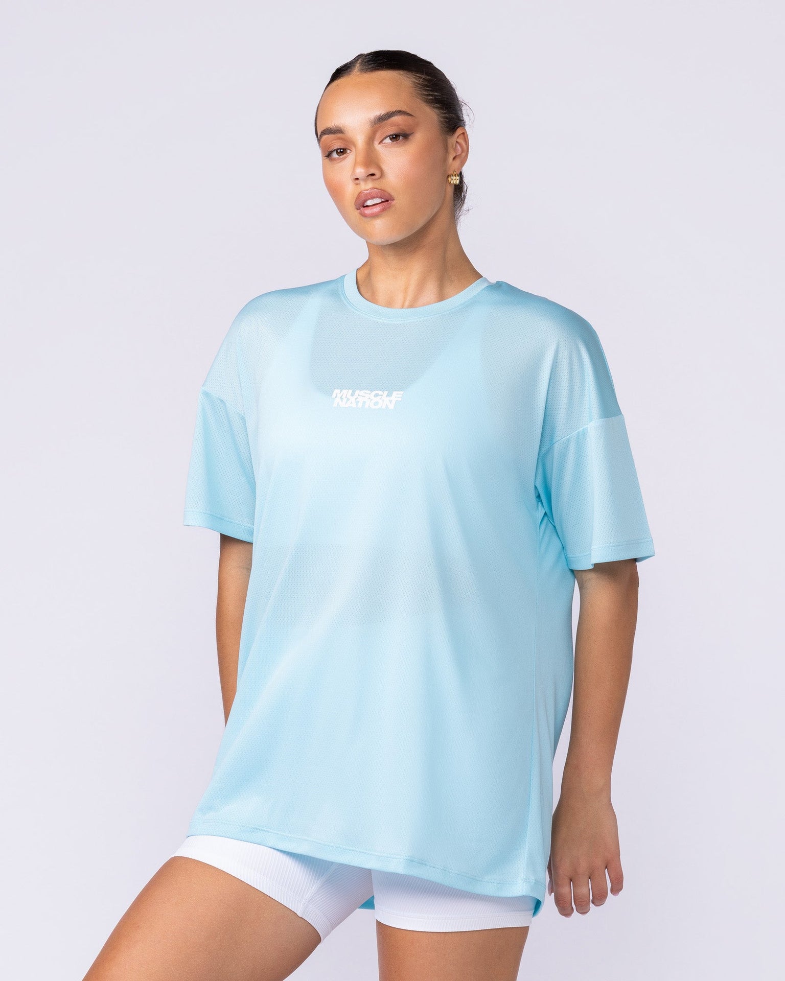 Womens Relaxed Training Tee - Lagoon-T-Shirts-XXS-1125132LGN-XXS-MNAPPRL45300-3-Muscle Nation