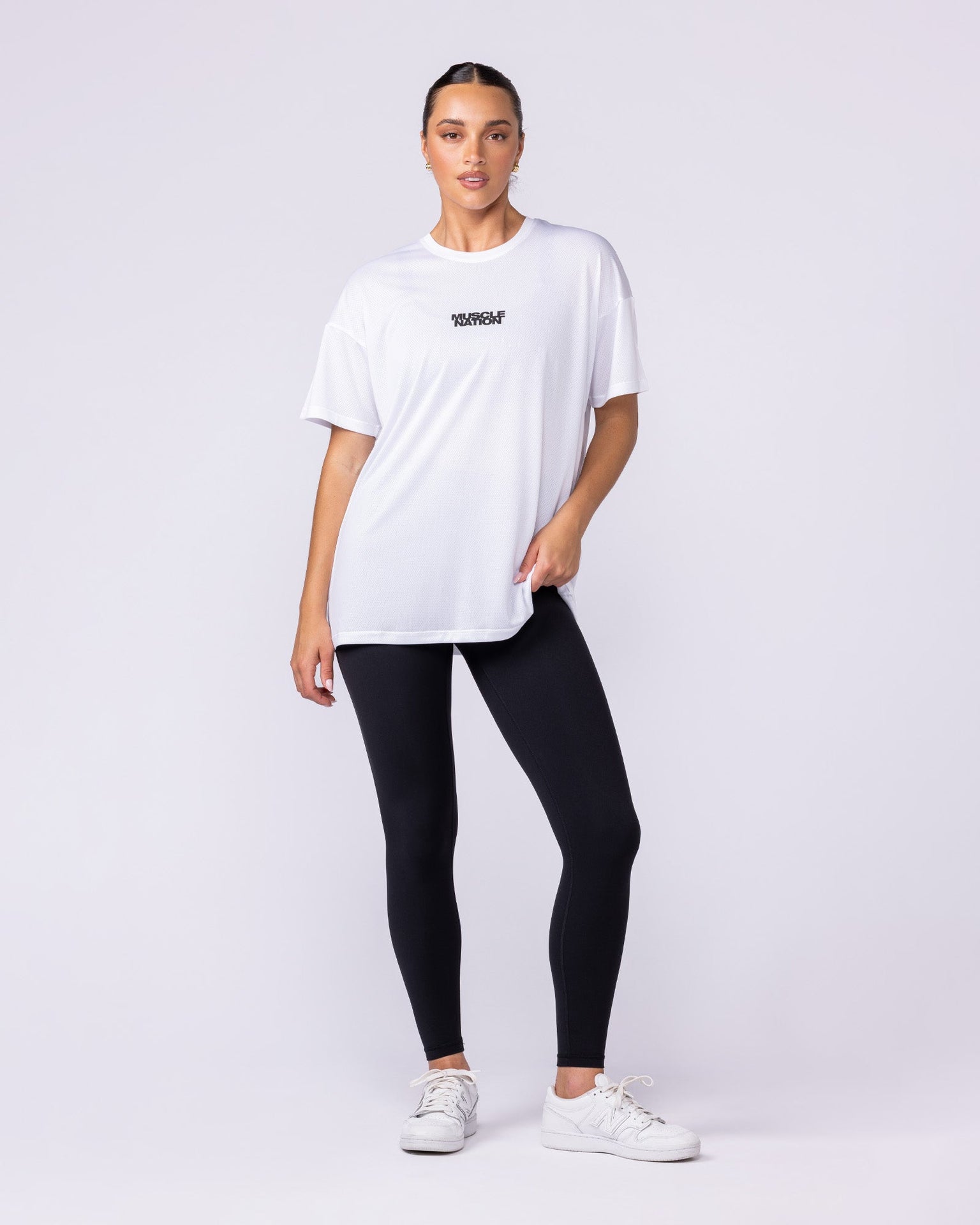 Womens Relaxed Training Tee - White-T-Shirts-XXS-1125132WHT-XXS-MNAPPRL45309-5-Muscle Nation