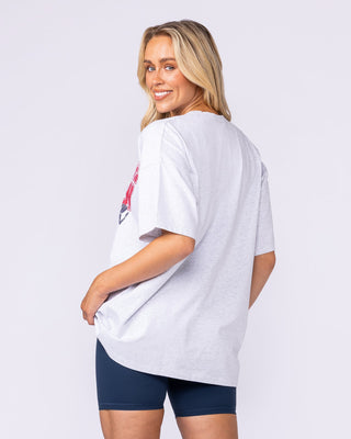 Womens Running Club Oversized Tee - Snow Grey Marl-T-Shirts-XXS-1125174SNGRYMR-XXS-MNAPPRL45327-2-Muscle Nation