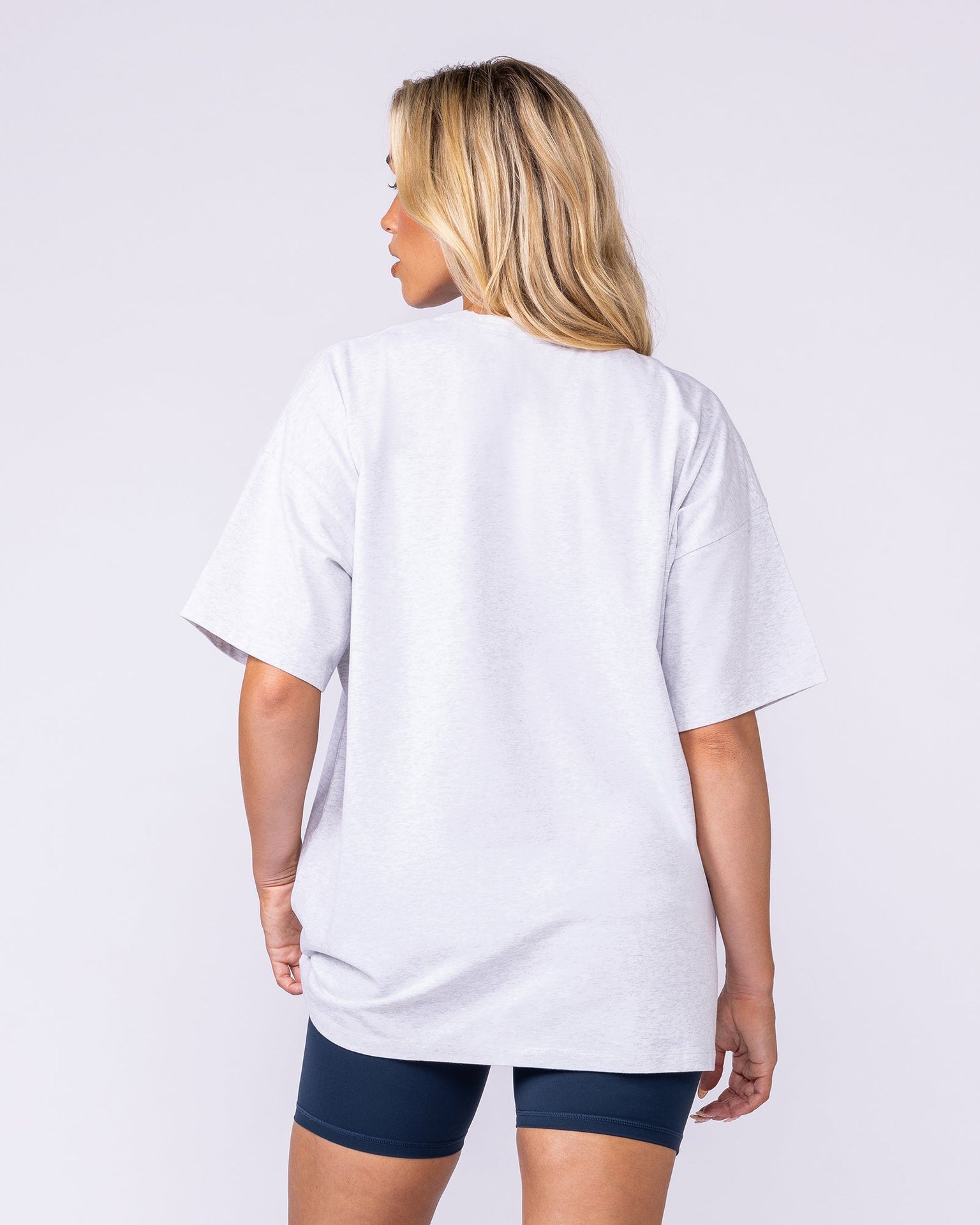 Womens Running Club Oversized Tee - Snow Grey Marl-T-Shirts-XXS-1125174SNGRYMR-XXS-MNAPPRL45327-5-Muscle Nation