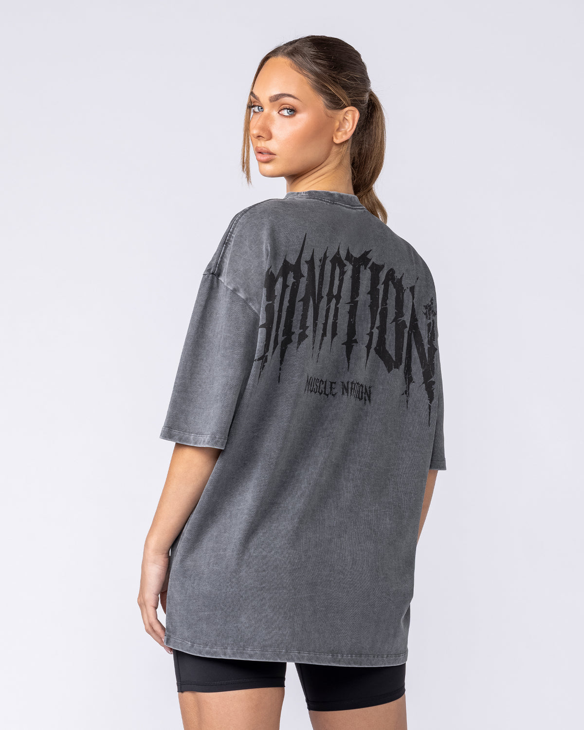 Relic Oversized Tee in Washed Black – image 6