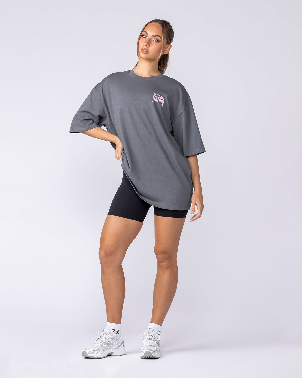 Creed Oversized Tee in Tornado – image 7