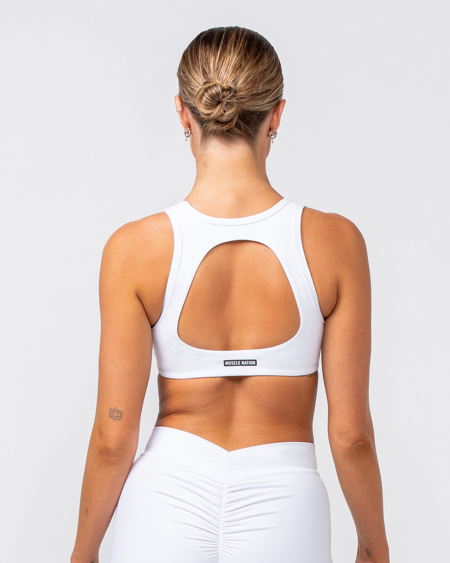 Contrast Bralette - White-Bralettes-XS-082417WHT-XS-MNAPPRL32080-4-Muscle Nation