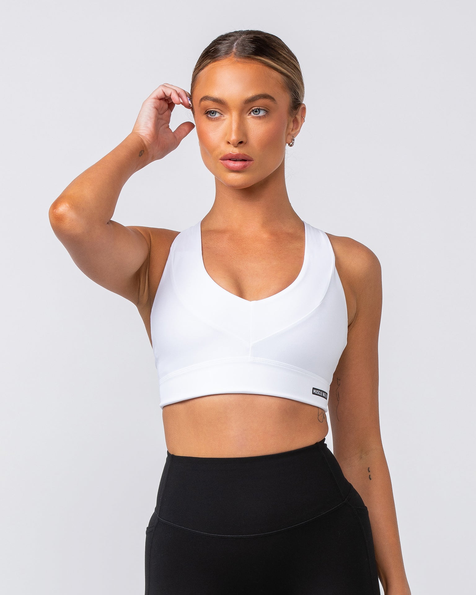Scope Bra - White-Sports Bras-XXS-082419WHT-XXS-MNAPPRL32142-3-Muscle Nation
