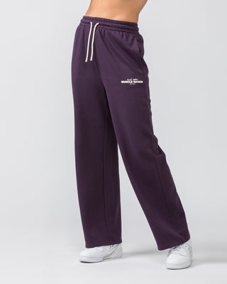 Timeless Wide Leg Trackies - Midnight Plum-Bottoms-XXS-022455MIDNTPL-XXS-MNAPPRL31086-1-Muscle Nation