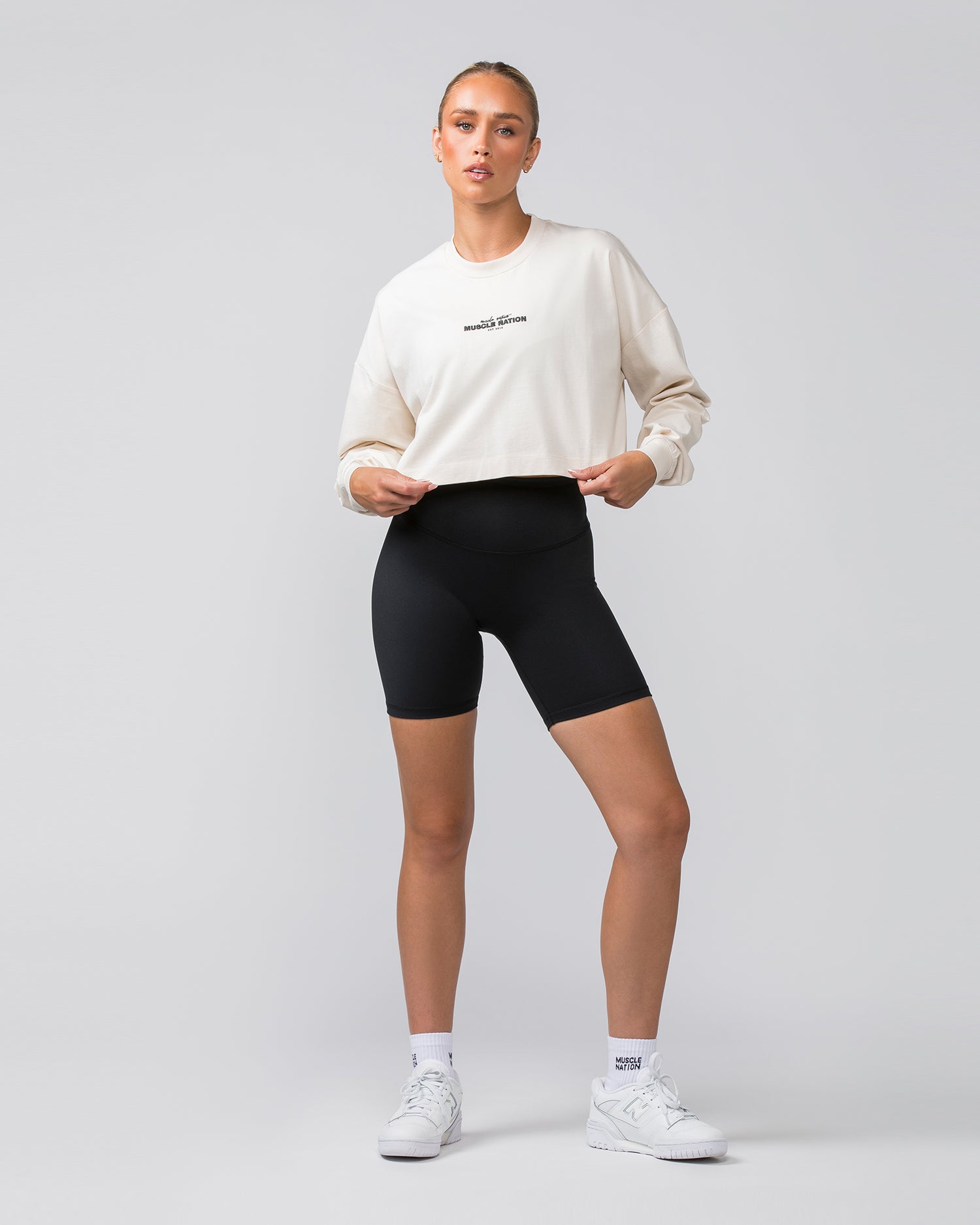 Pace Cropped Long Sleeve Tee - Dew