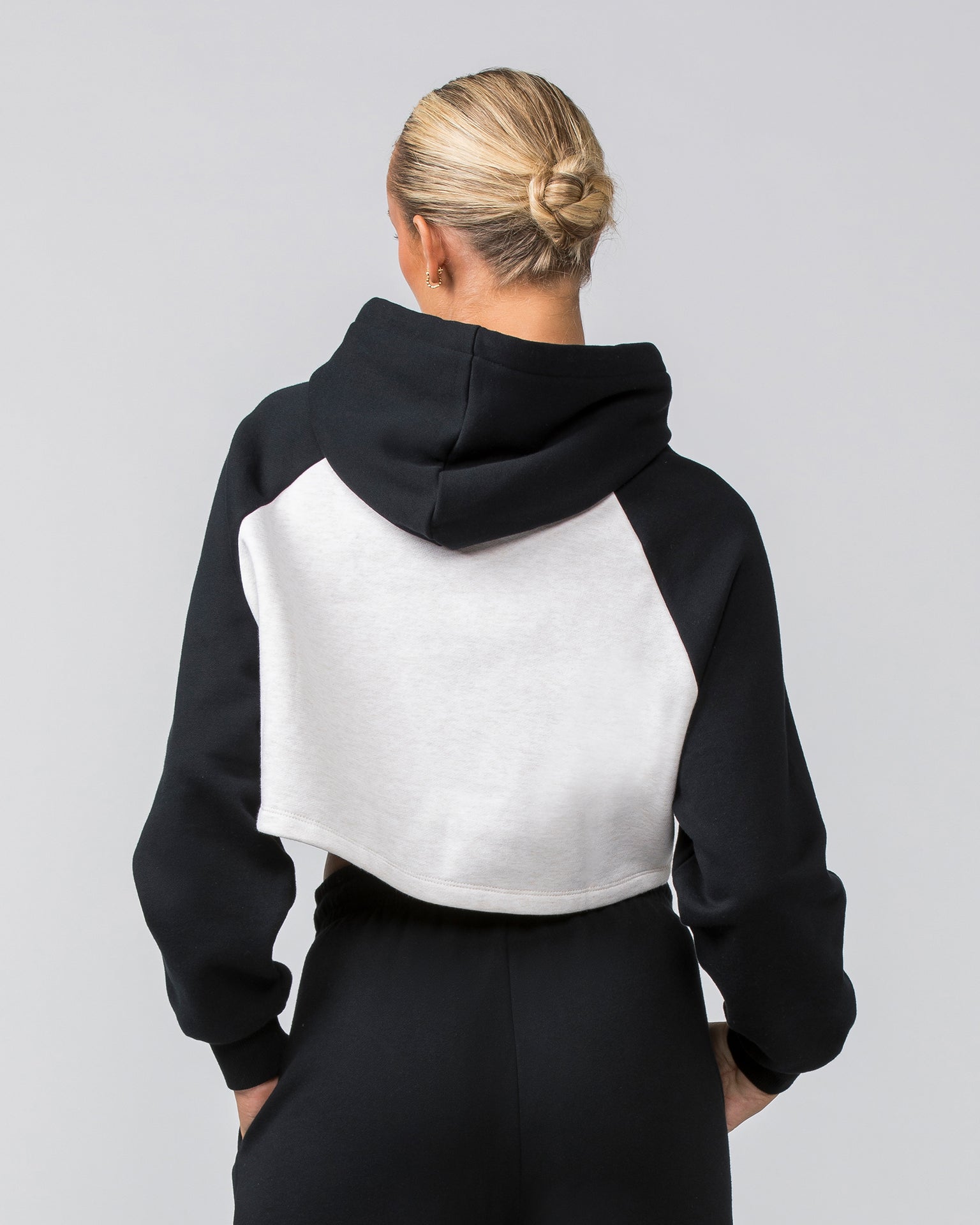 Timeless Cropped Hoodie - Black / Dew Marl-Jumpers & Hoodies-XXS-022454BLKDMRL-XXS-MNAPPRL31068-5-Muscle Nation