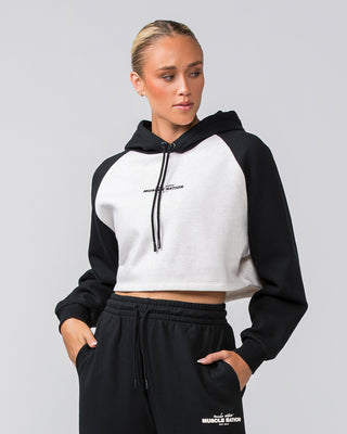 Timeless Cropped Hoodie - Black / Dew Marl-Jumpers & Hoodies-XXS-022454BLKDMRL-XXS-MNAPPRL31068-2-Muscle Nation