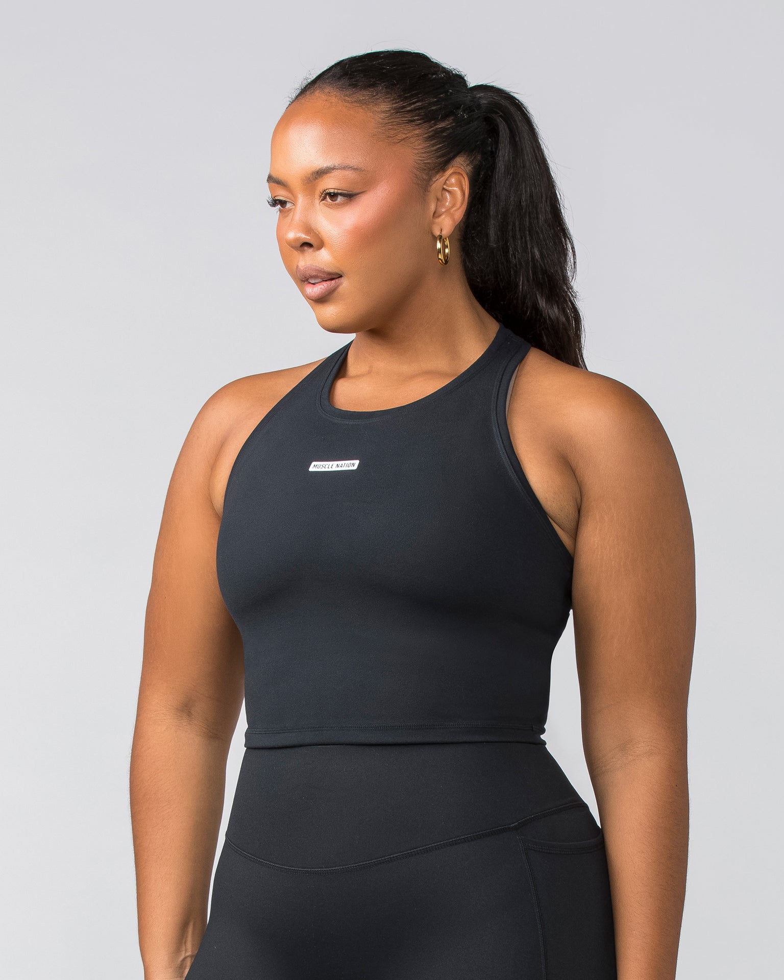 Staple Cropped Tank - Black-Singlets & Tanks-XXS-022456BLK-XXS-MNAPPRL29589-3-Muscle Nation