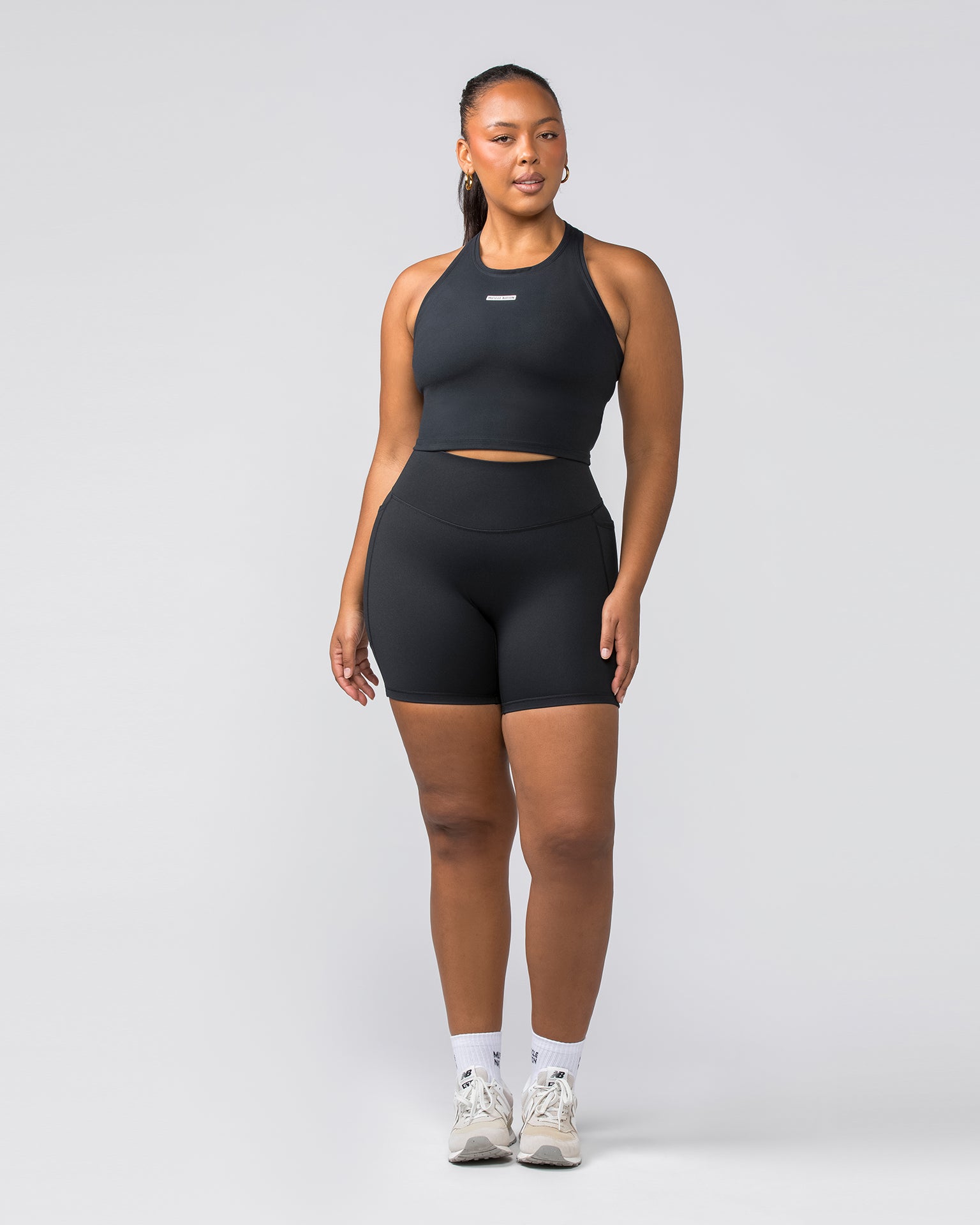 Staple Cropped Tank - Black-Singlets & Tanks-XXS-022456BLK-XXS-MNAPPRL29589-6-Muscle Nation