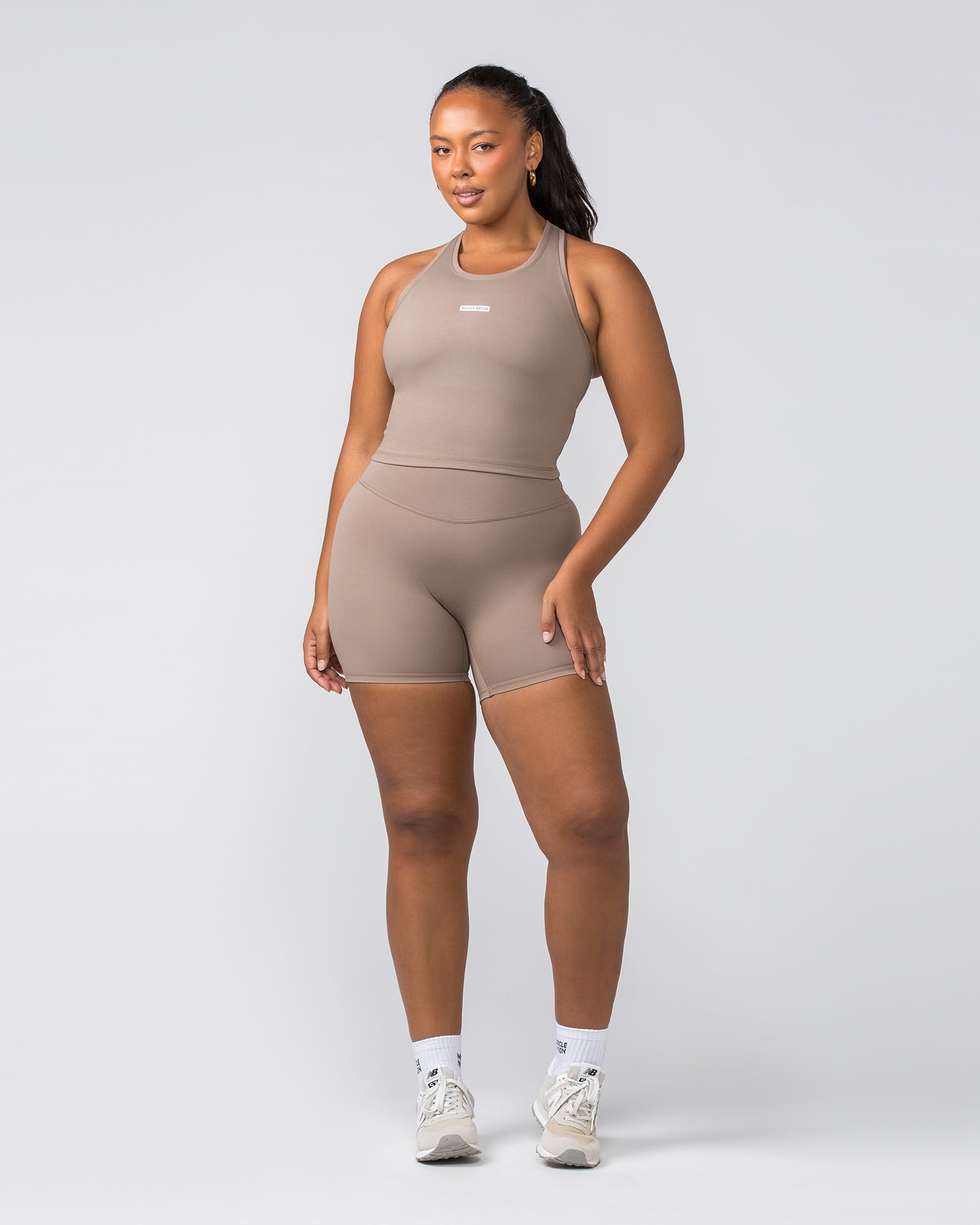 Staple Cropped Tank - Mushroom-Singlets & Tanks-XXS-022456MUSHRM-XXS-MNAPPRL29607-6-Muscle Nation