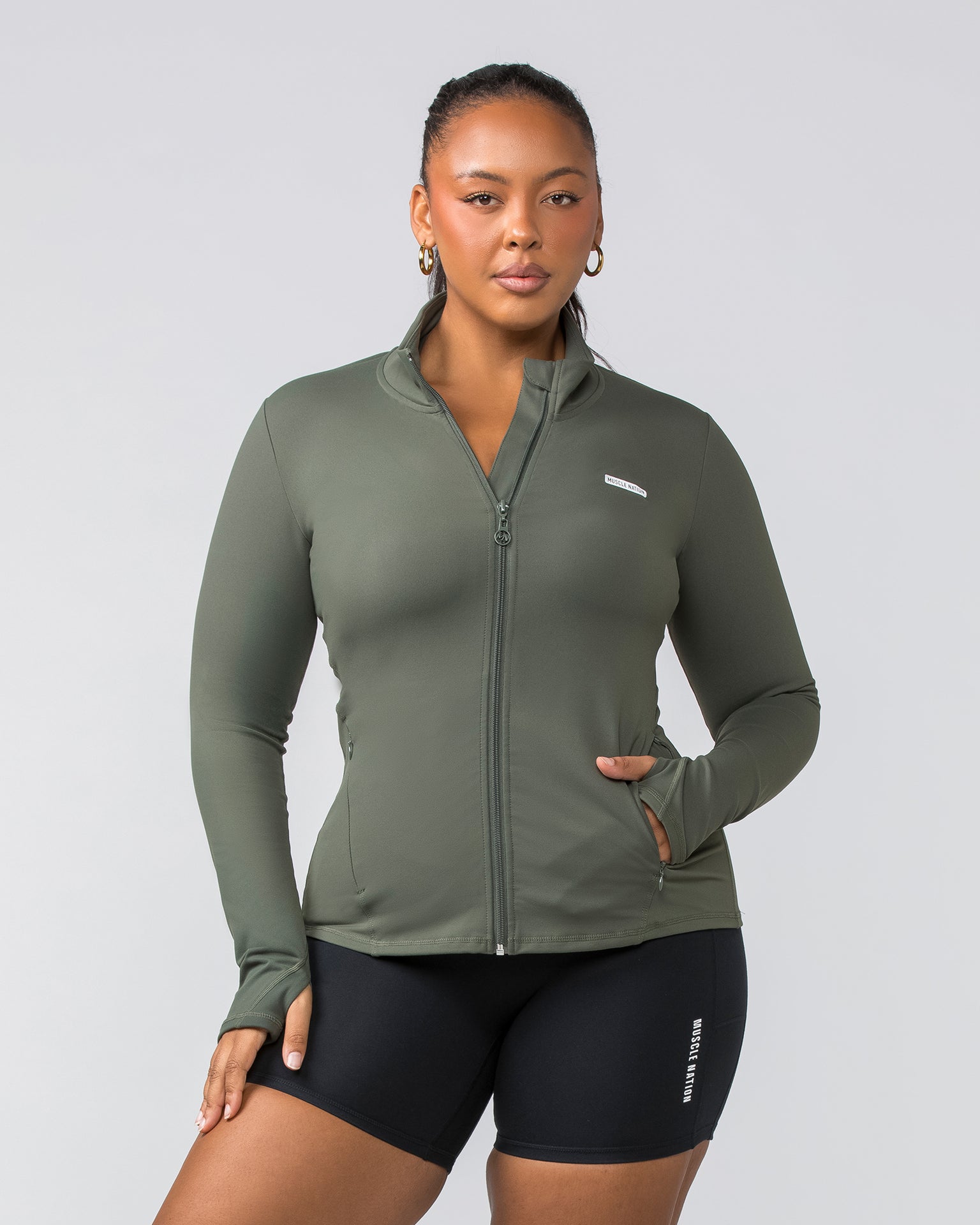 Favourite Zip Through - Eucalyptus-Jackets-XXS-032414EUYPTS-XXS-MNAPPRL29773-1-Muscle Nation