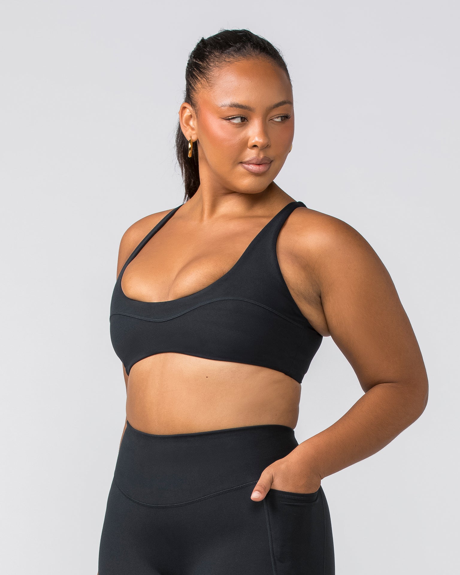 Scoop Everyday Bralette - Black-Bralettes-XXS-022448BLK-XXS-MNAPPRL29463-3-Muscle Nation