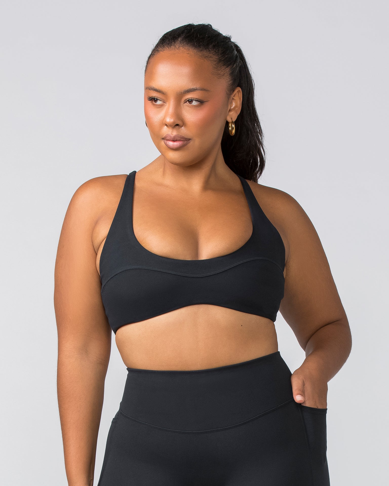 Scoop Everyday Bralette - Black-Bralettes-XXS-022448BLK-XXS-MNAPPRL29463-2-Muscle Nation