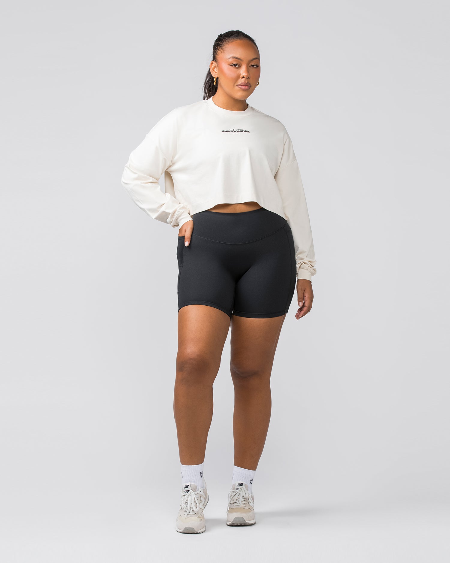 Pace Cropped Long Sleeve Tee - Dew
