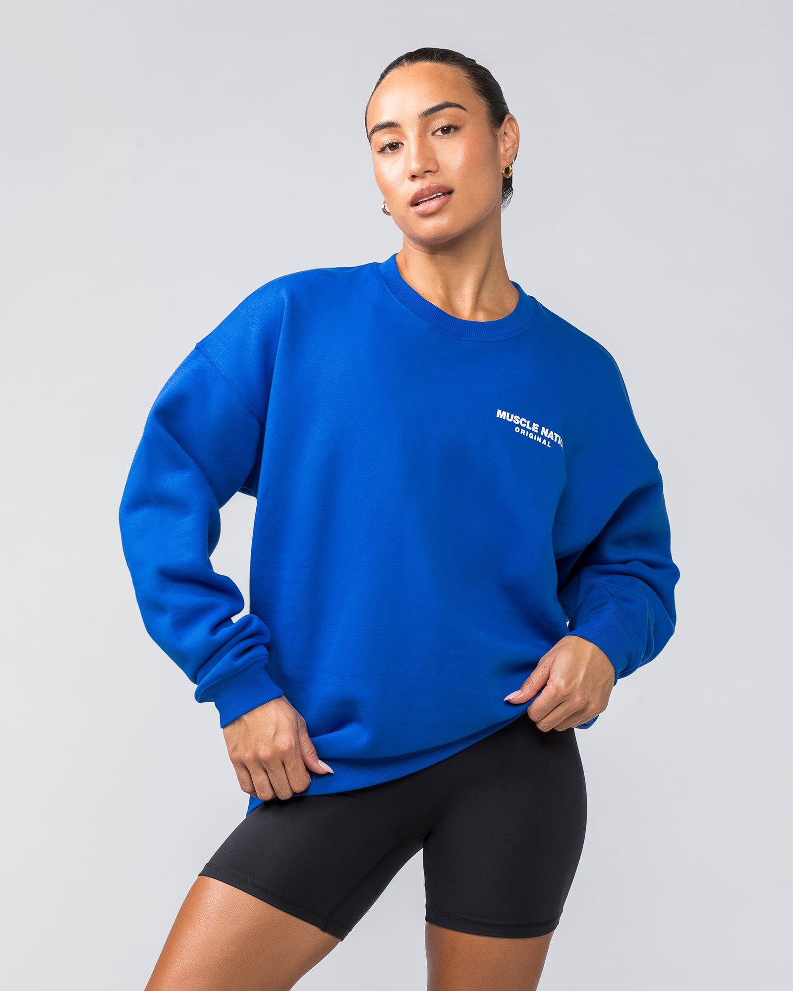 Worldwide Crew Pullover  - Bondi Blue