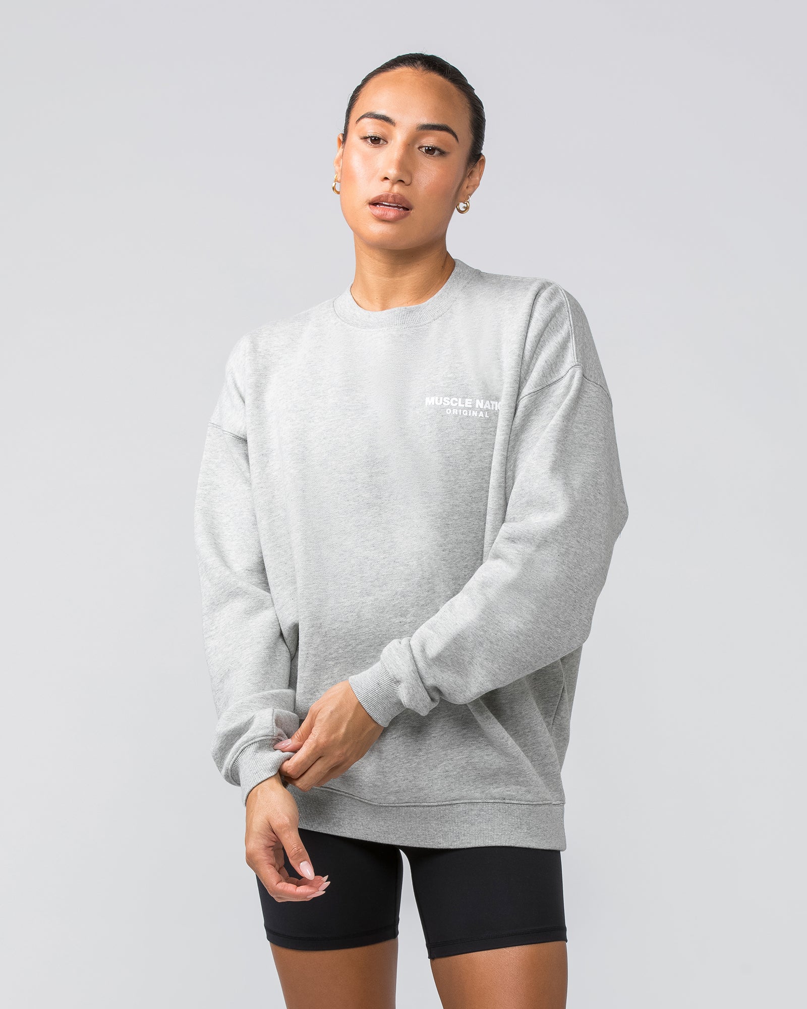 Worldwide Crew Pullover  - Grey Marl