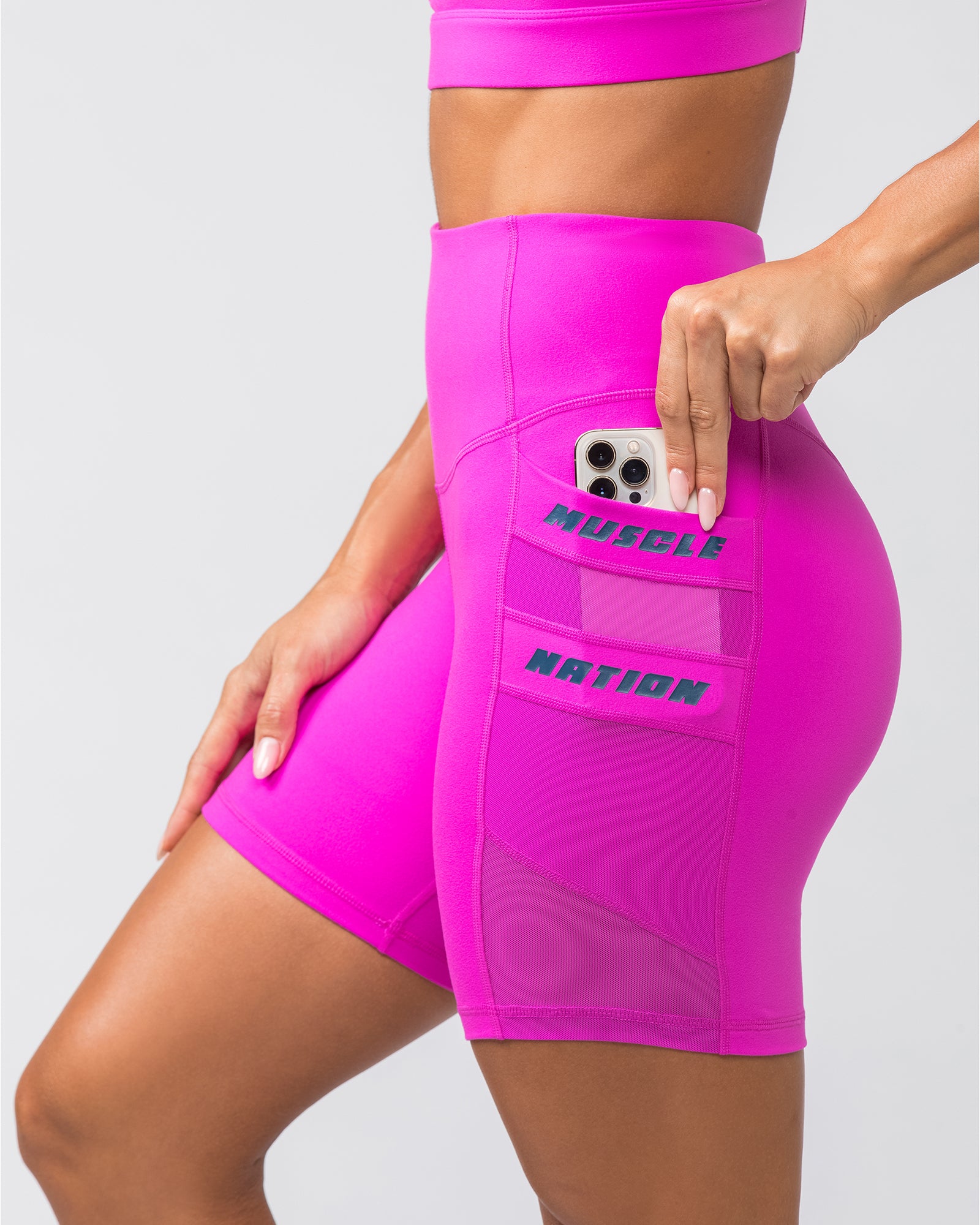 Amplify Pocket Bike Shorts - Hyper Fuchsia