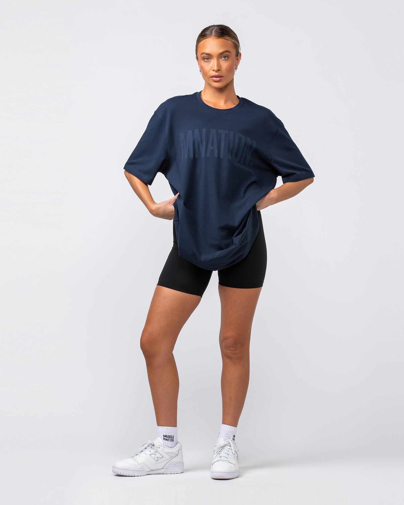 Oversized Tonal Tee - Midnight