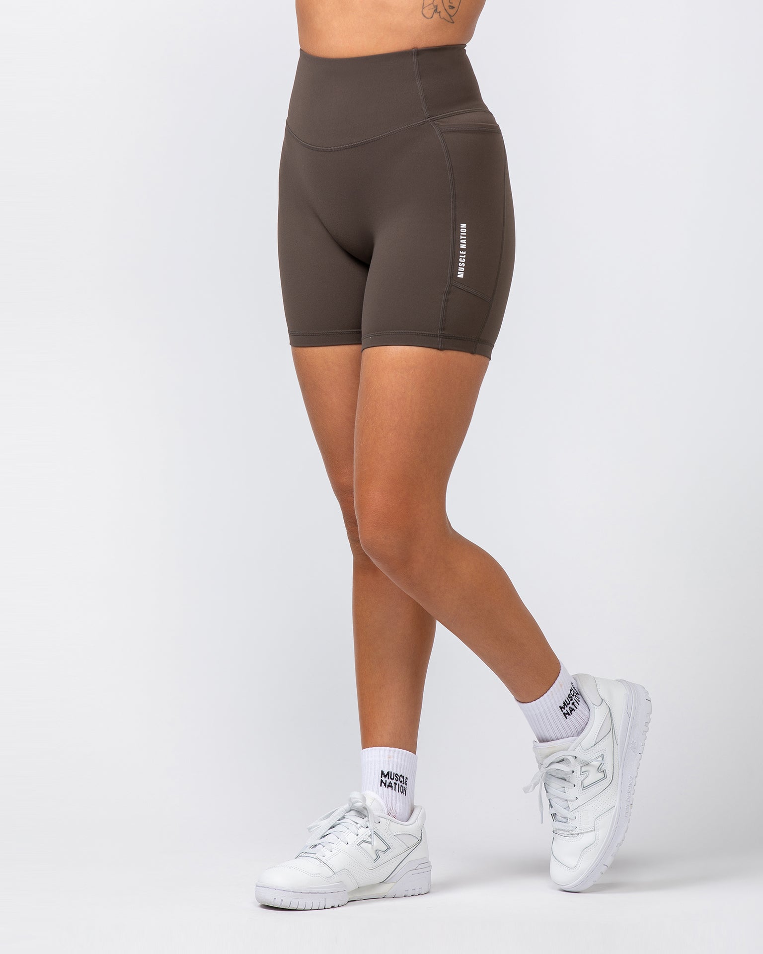 Agility Aura Pocket Bike Shorts - Deep Brown-Shorts-XXS-082422DEPBRN-XXS-MNAPPRL32217-4-Muscle Nation