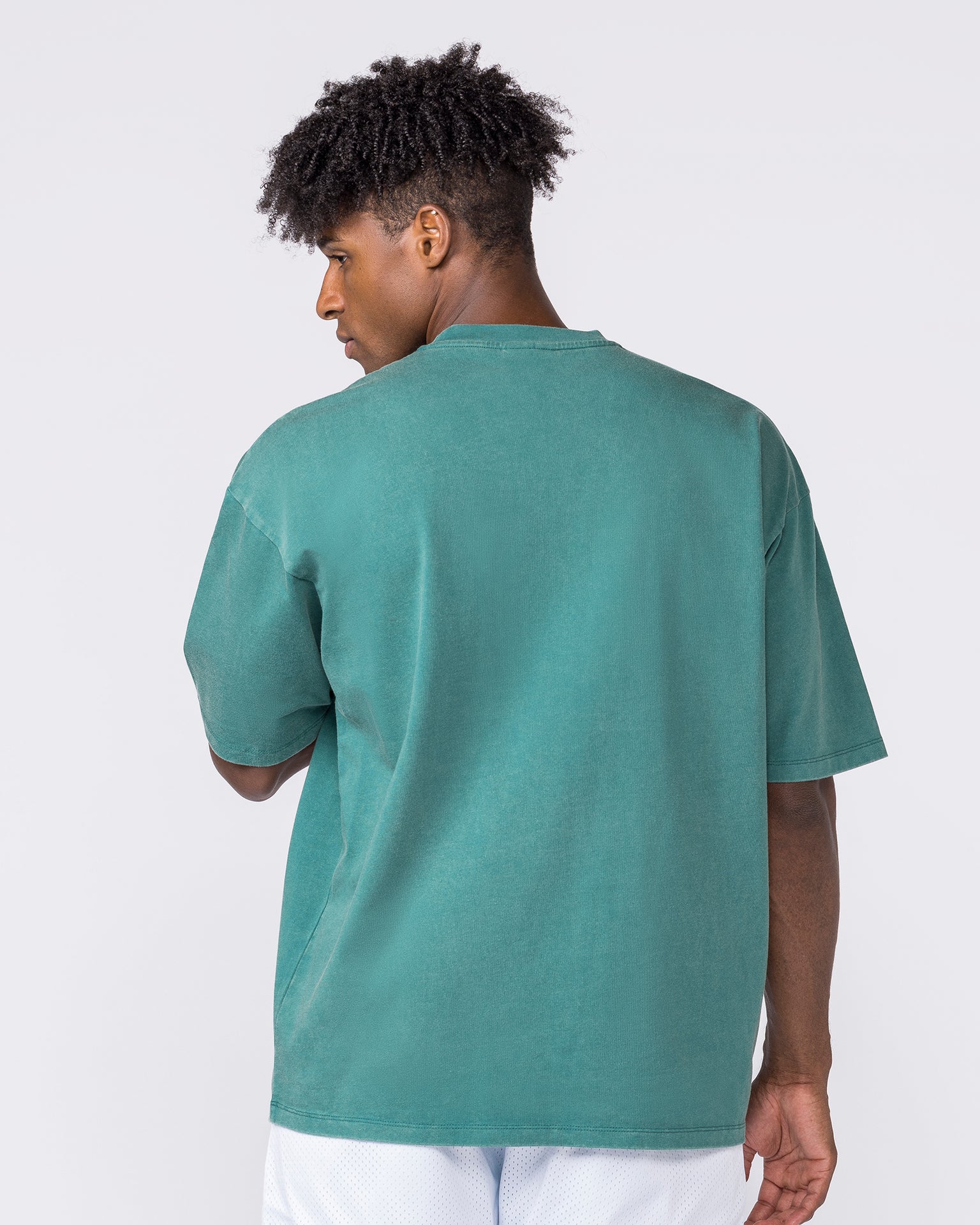 Worldclass Oversized Tee in Washed Leaf - Muscle Nation men's gym tee, view 5