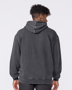 Worldclass Oversized Vintage Hoodie - Washed Black-Jumpers & Hoodies-XS-032630WSHBLK-XS-MNAPPRL49533-6-Muscle Nation