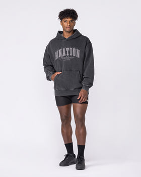 Worldclass Oversized Vintage Hoodie - Washed Black-Jumpers & Hoodies-XS-032630WSHBLK-XS-MNAPPRL49533-7-Muscle Nation