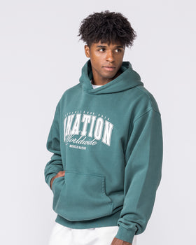Worldclass Oversized Hoodie - Washed Leaf-Jumpers & Hoodies-XS-032630WLEAF-XS-MNAPPRL49549-4-Muscle Nation