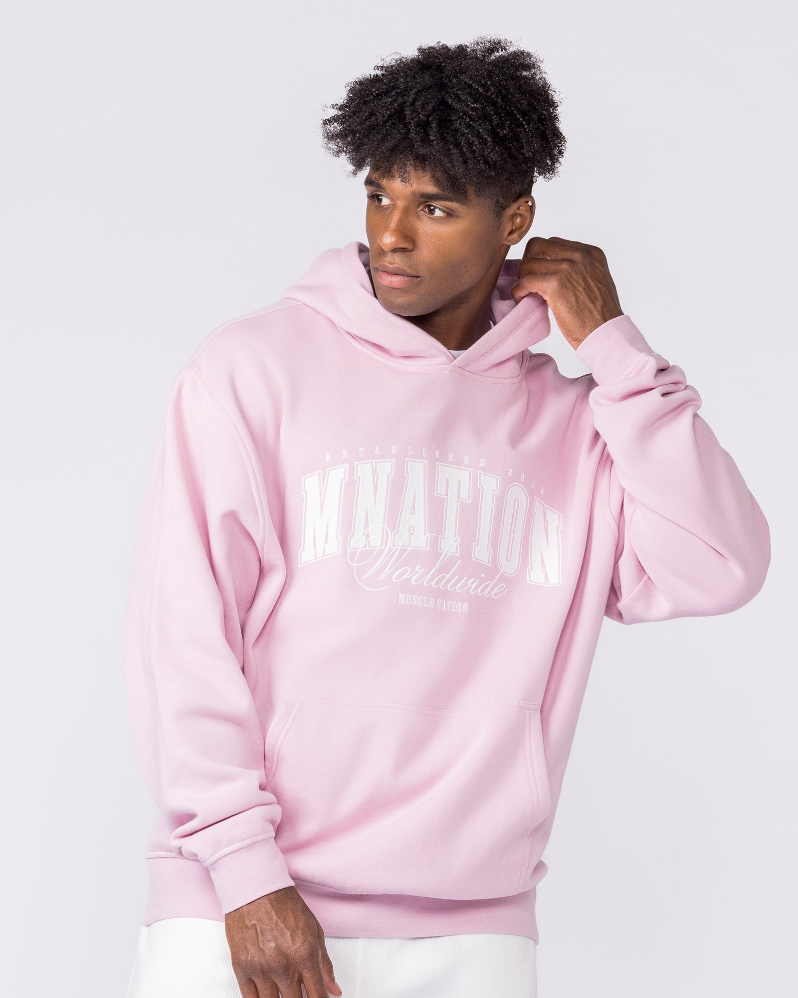 Worldclass Oversized Hoodie - Washed Powder Pink-Jumpers & Hoodies-XS-032655PPNK-XS-MNAPPRL49557-3-Muscle Nation