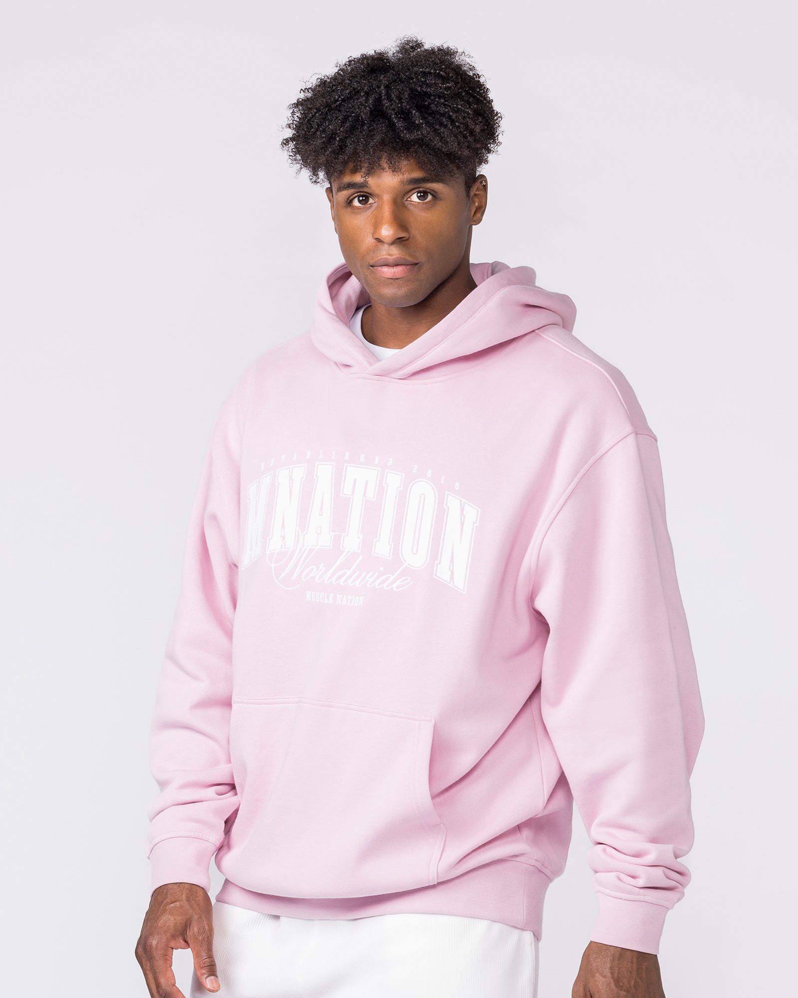 Worldclass Oversized Hoodie - Washed Powder Pink-Jumpers & Hoodies-XS-032655PPNK-XS-MNAPPRL49557-4-Muscle Nation