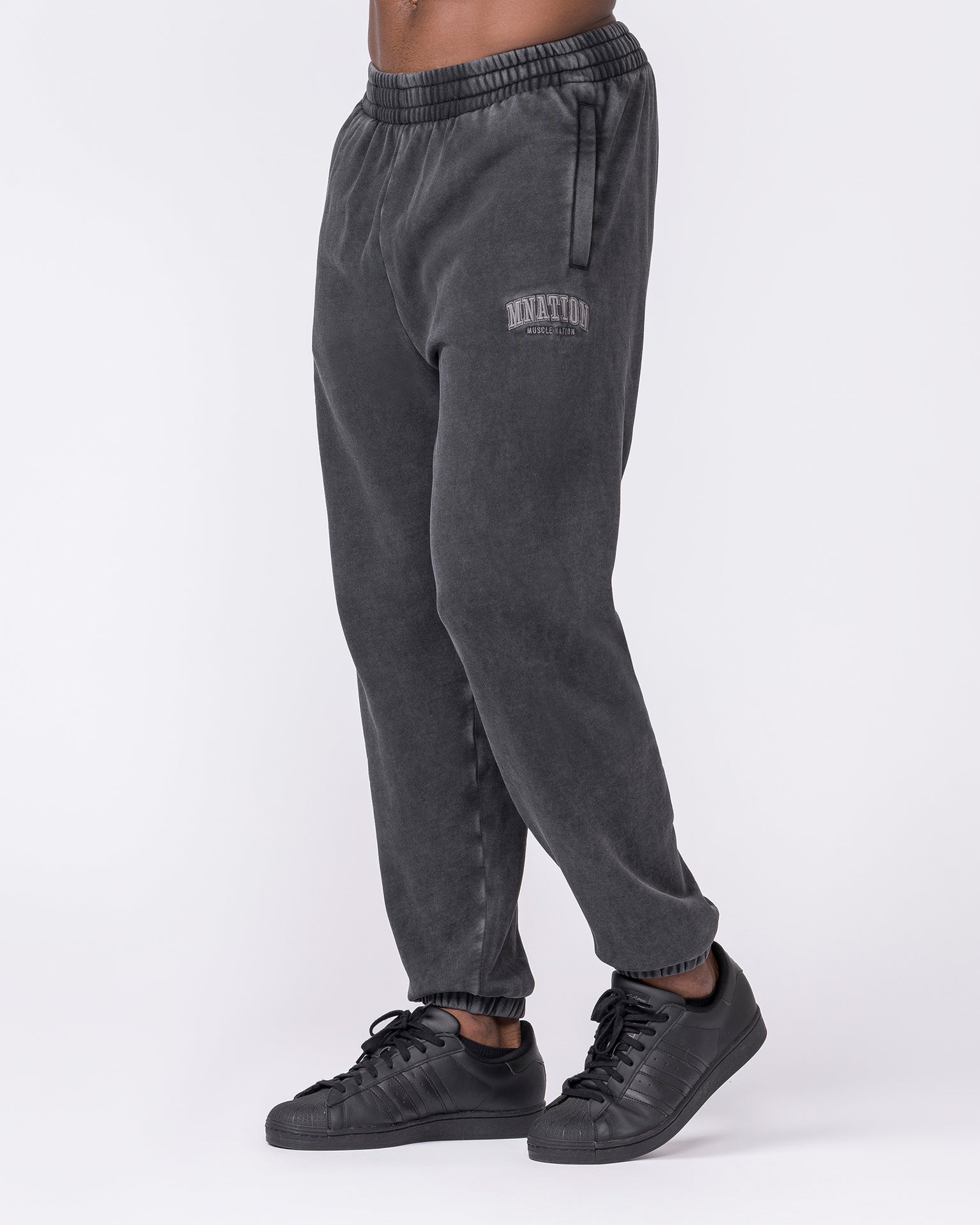 Worldclass Vintage Trackies - Washed Black-Tracksuits-S-032635WSHBLK-S-MNAPPRL49612-4-Muscle Nation
