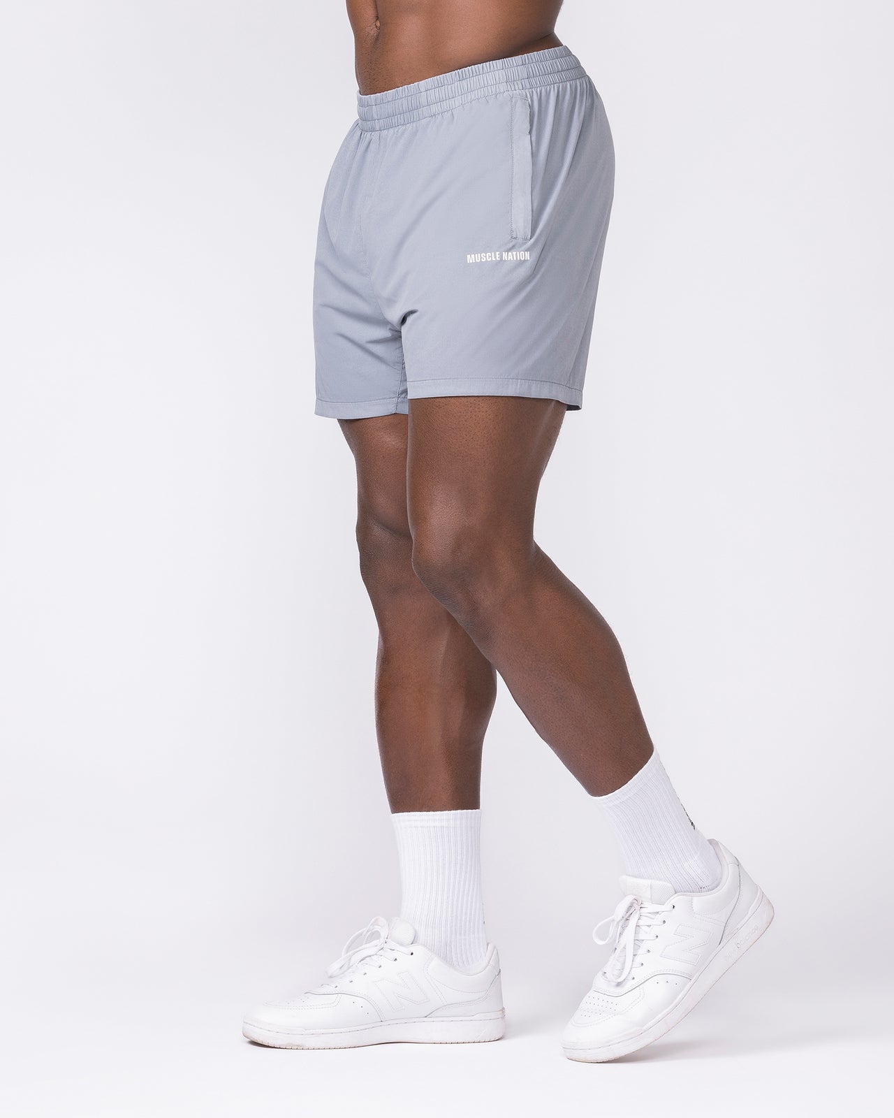 Essential Vintage 3.5" Active Shorts - Washed Cement-Shorts-S-032639WCMT-S-MNAPPRL49647-4-Muscle Nation