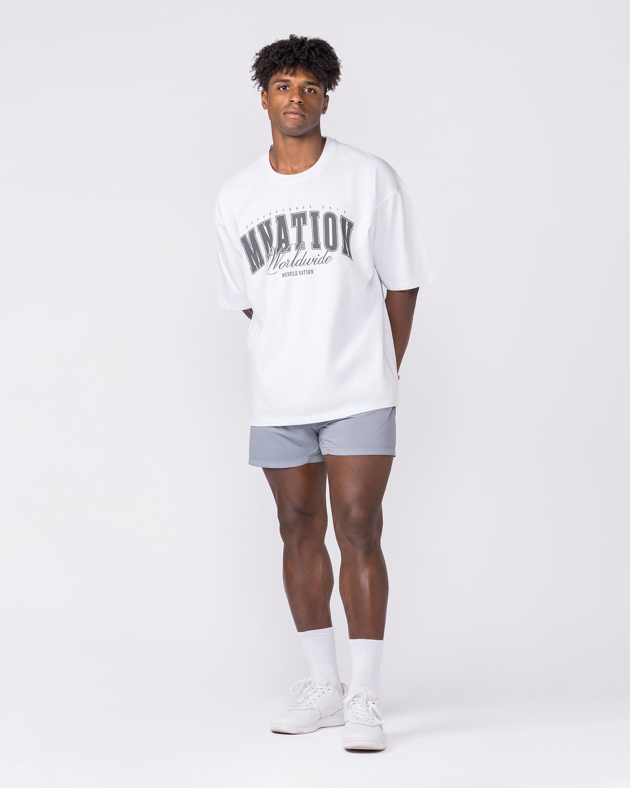 Essential Vintage 3.5" Active Shorts - Washed Cement-Shorts-S-032639WCMT-S-MNAPPRL49647-6-Muscle Nation
