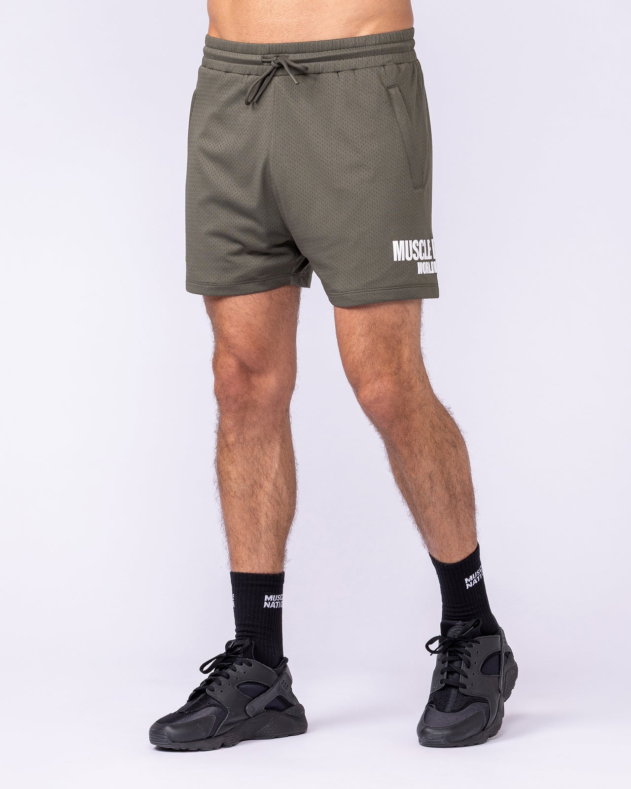 Worldwide Lay Up 3.5" Shorts - Dark Khaki-Shorts-S-1125155DKHAKI-S-MNAPPRL47171-4-Muscle Nation
