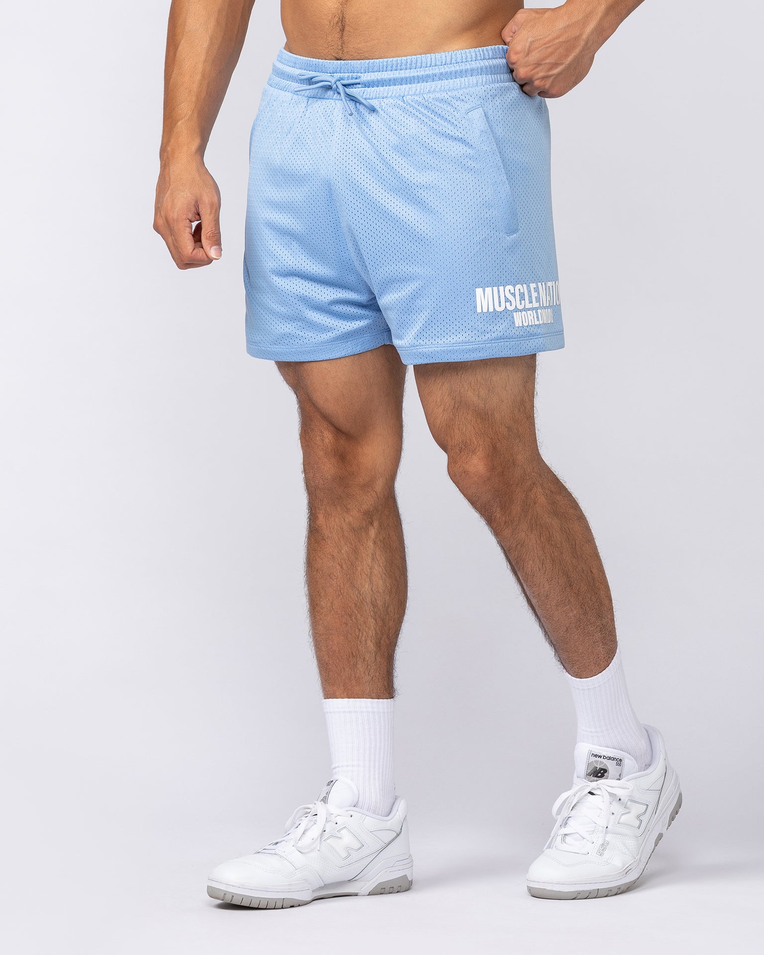Worldwide Lay Up 3.5" Shorts - Sky-Shorts-S-092528SKY-S-MNAPPRL44256-1-Muscle Nation