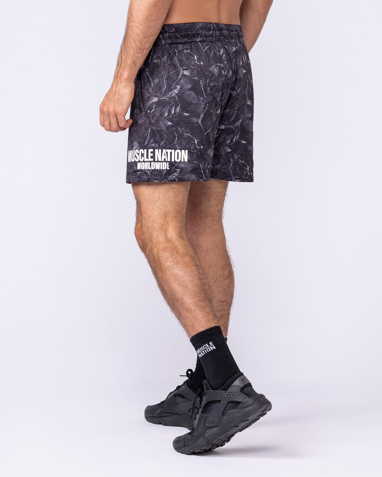Worldwide Lay Up 3.5" Shorts - Tree Camo Monochrome-Shorts-S-1125155TCMOM-S-MNAPPRL47178-1-Muscle Nation