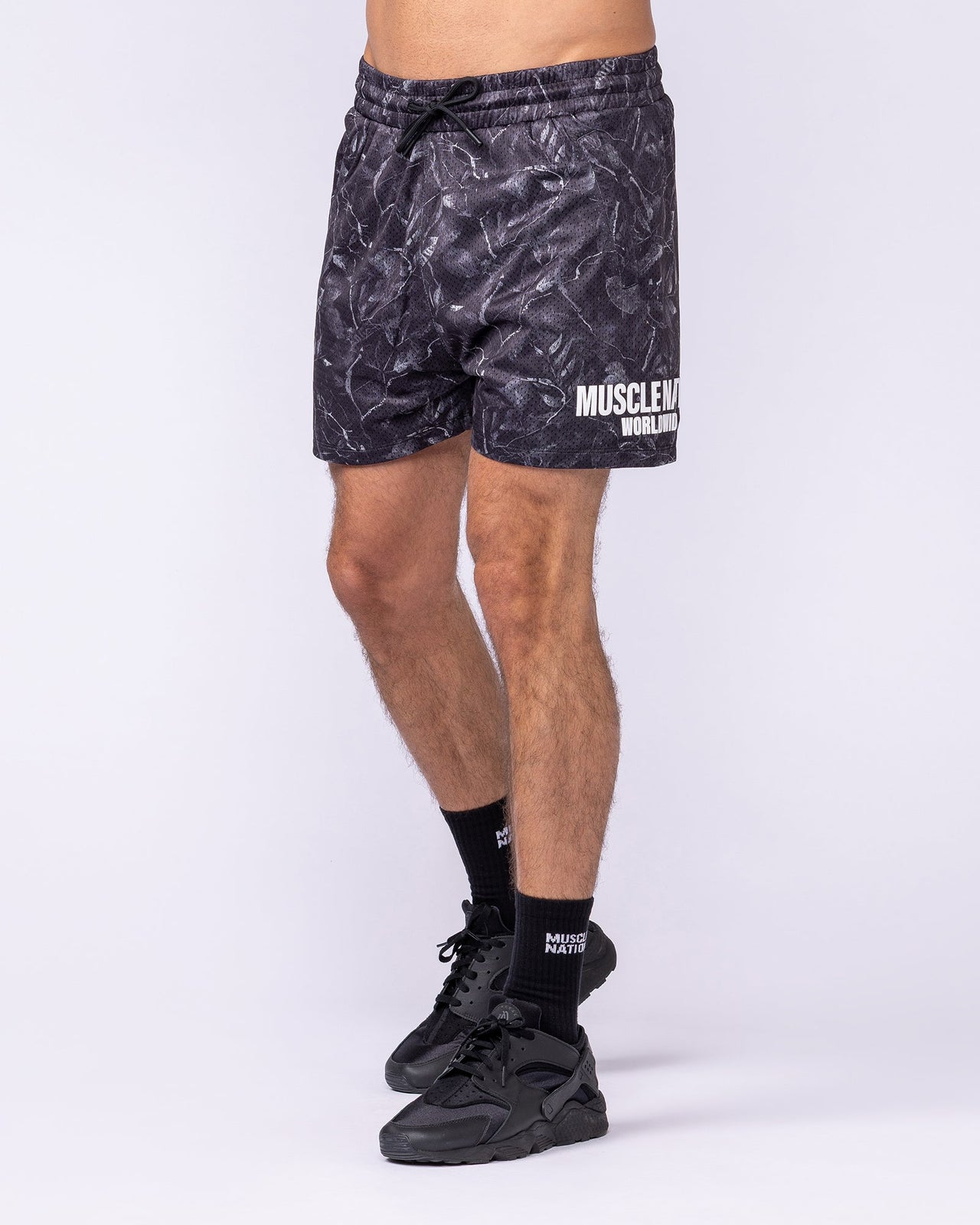 Worldwide Lay Up 3.5" Shorts - Tree Camo Monochrome-Shorts-S-1125155TCMOM-S-MNAPPRL47178-2-Muscle Nation